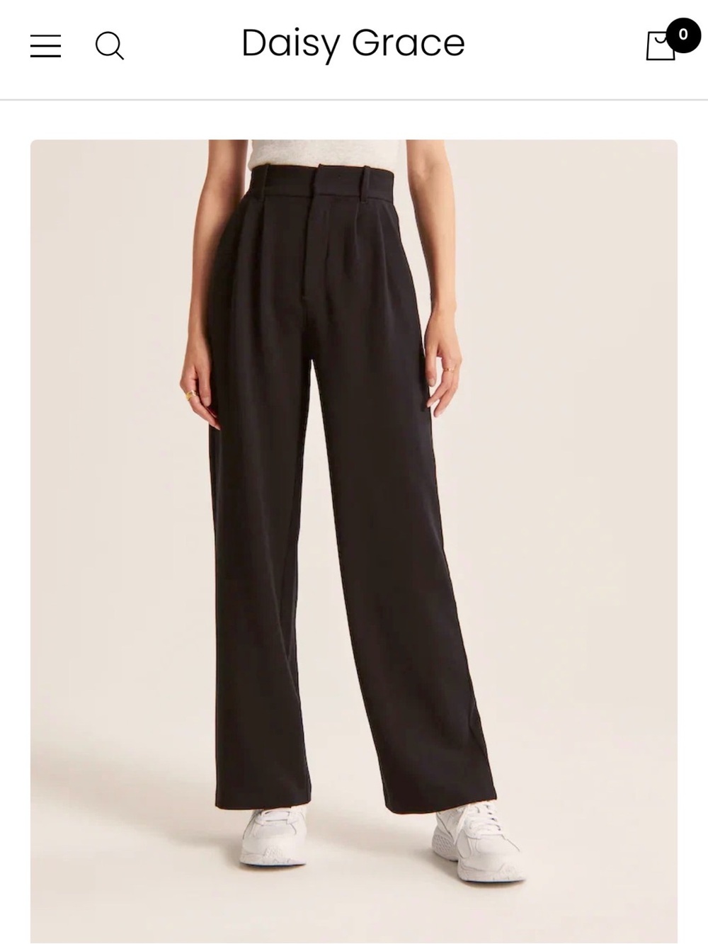 Daisy Grace High-Rise Wide-Leg Pants in Black